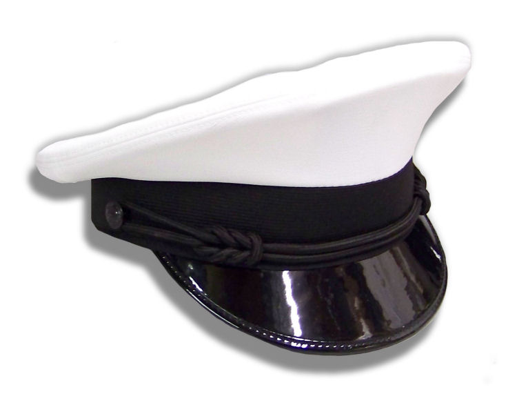 White Uniform Dress Cap - Click Image to Close